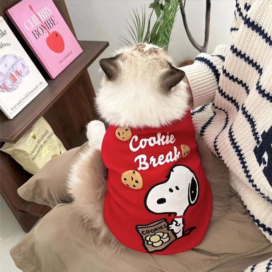 猫服  洋服 | スヌーピー クッキー柄 ペット用タンクトップ
