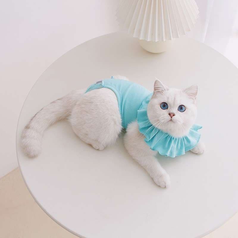 猫服  術後服 | ふんわりフリル付き猫用術後服
