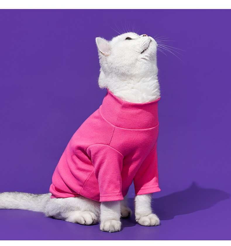 猫服  防寒服 | モコモコ猫ちゃん用タートルネックセーター