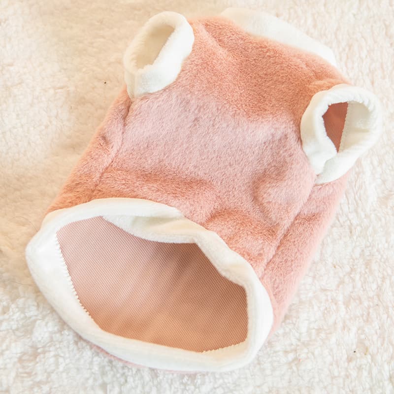 猫服 もこもこ羊刺繍付きふわふわ猫用　防寒服