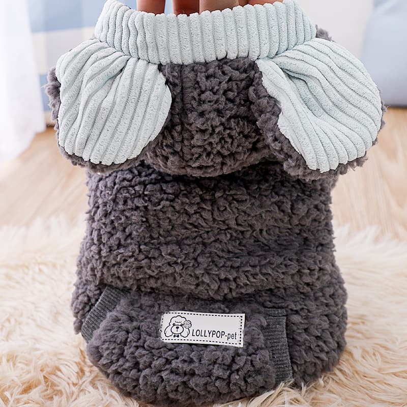 猫服 もこもこ耳付きフード羊毛風パーカー