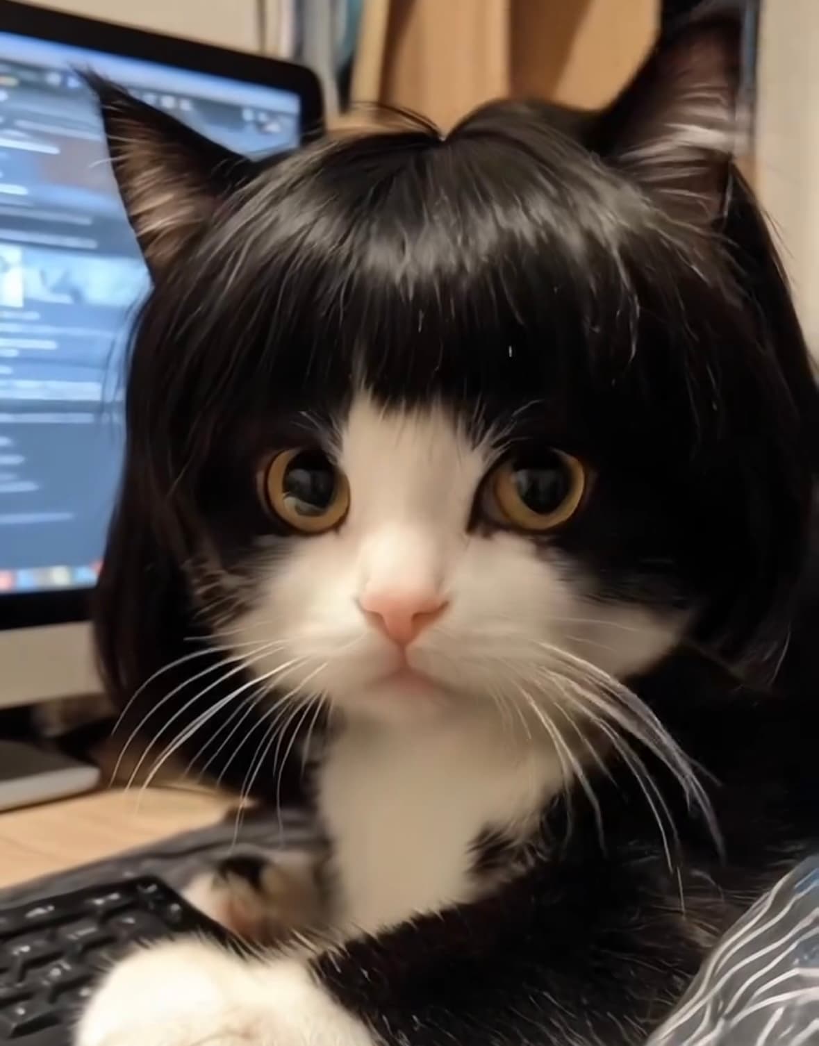 猫服   猫耳ウィッグ 自然な輝き