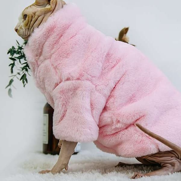 猫服  防寒服 | もこもこ猫ちゃんケープ 冬の防寒着