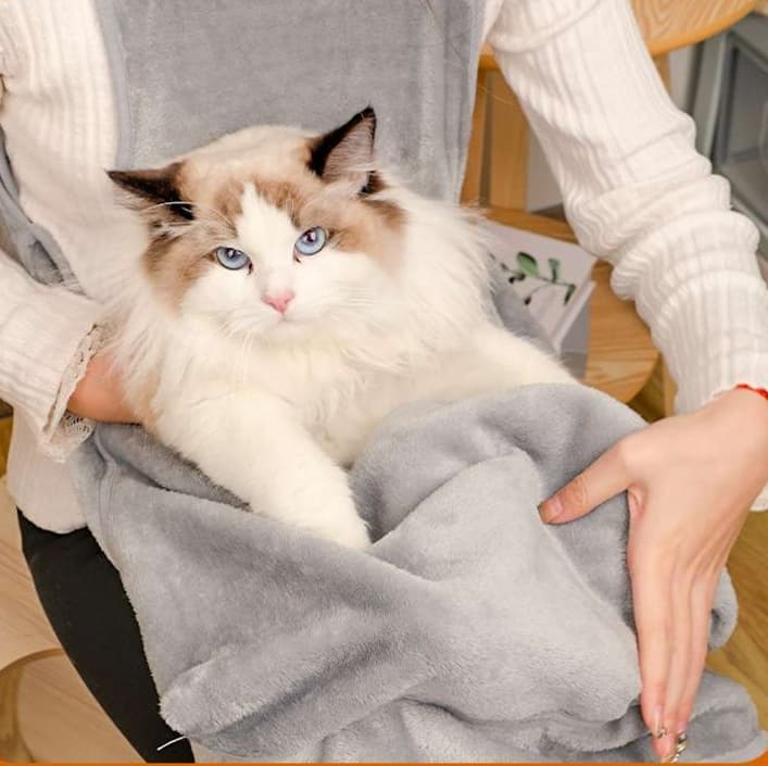 猫服  抱っこ服 | 猫専用ポケット付きあったかガウン