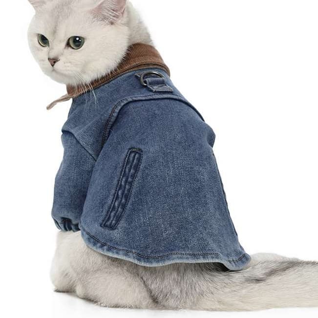 猫服  洋服 | モダン猫用デニムジャケット