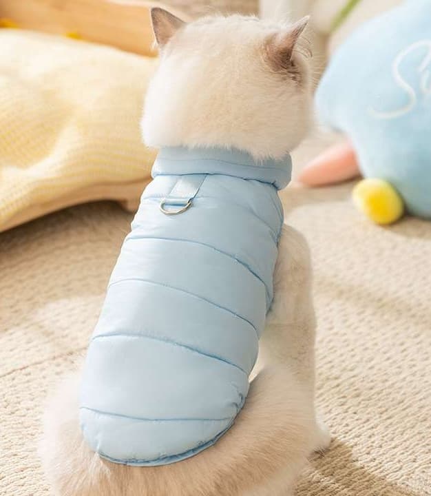 猫服  防寒服 | ふわもこ猫用術後服ベスト