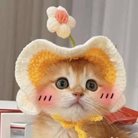 猫服  帽子 | もこもこお花ニャンコ帽子
