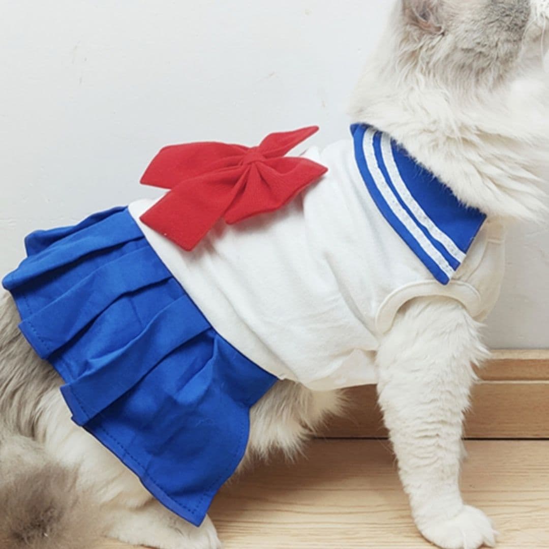 猫服  ふんわり制服リボン セーラー服