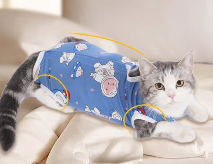 猫服  自由伸縮ノースリーブ術後服