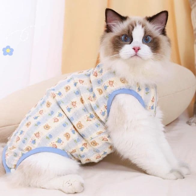 猫服  やさしい肌触り 安心術後ウェア