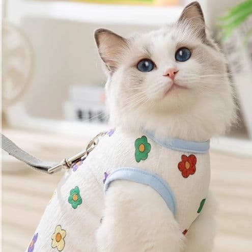 猫服  お花畑ベストタンク