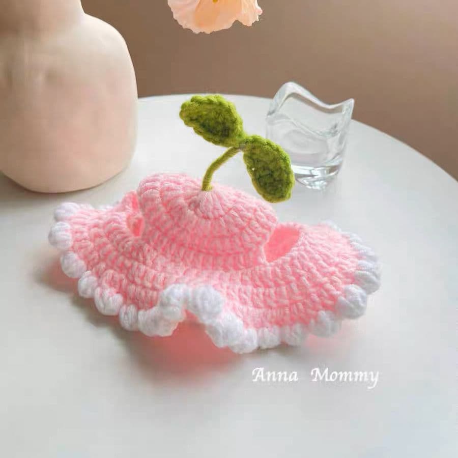 猫服  帽子 | もこもこお花ニャンコ帽子