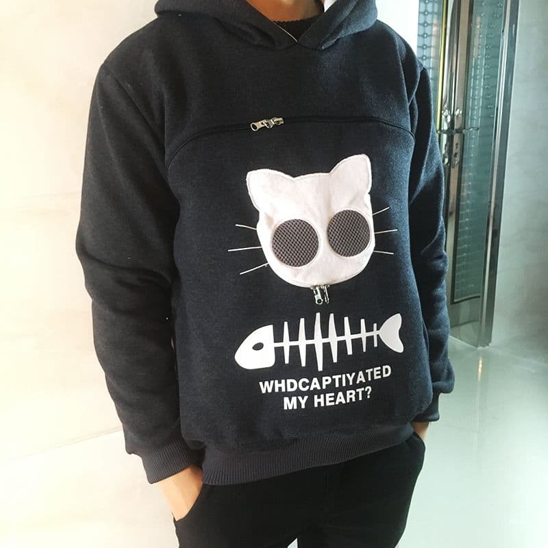 猫服  抱っこ服 | ねこ抱っこパーカー フィッシュボーン