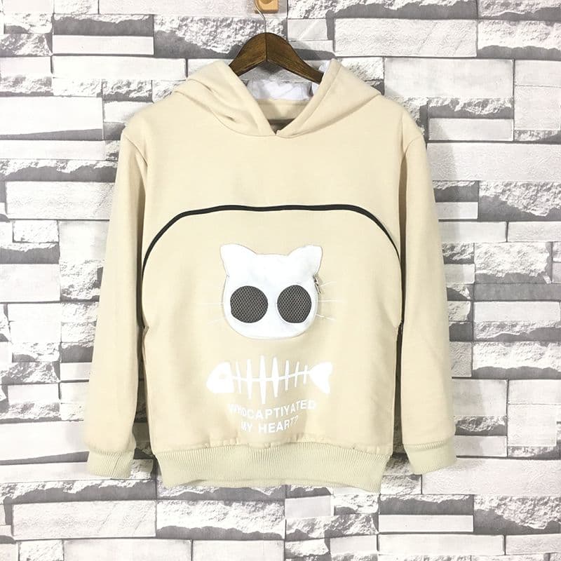 猫服  抱っこ服 | ねこ抱っこパーカー フィッシュボーン