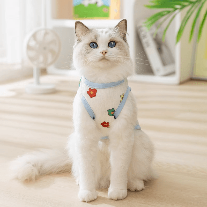 猫服  お花畑ベストタンク