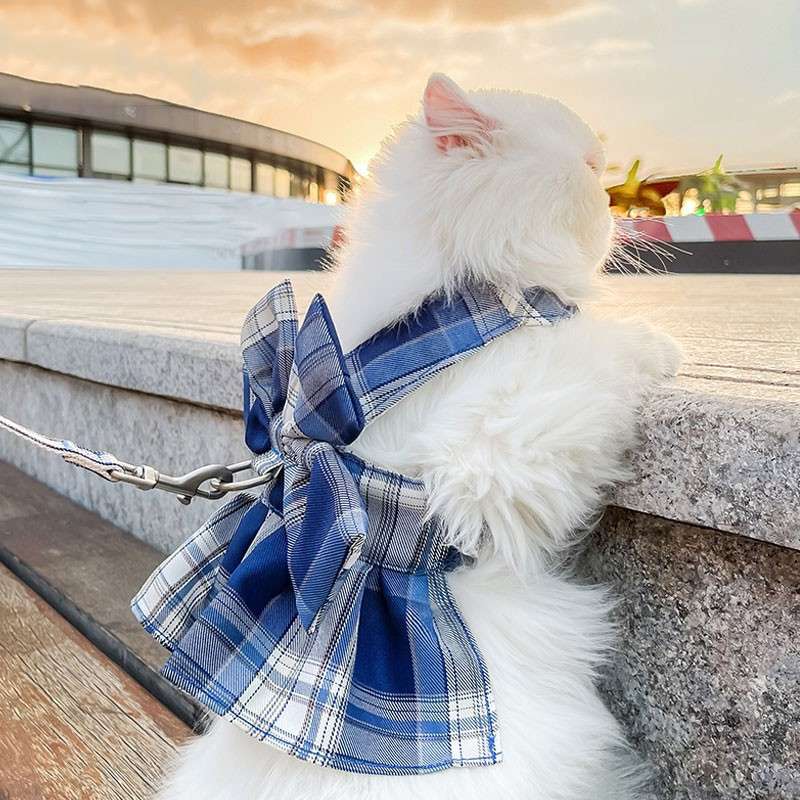 猫服  洋服 | 猫用チェック柄ケープ