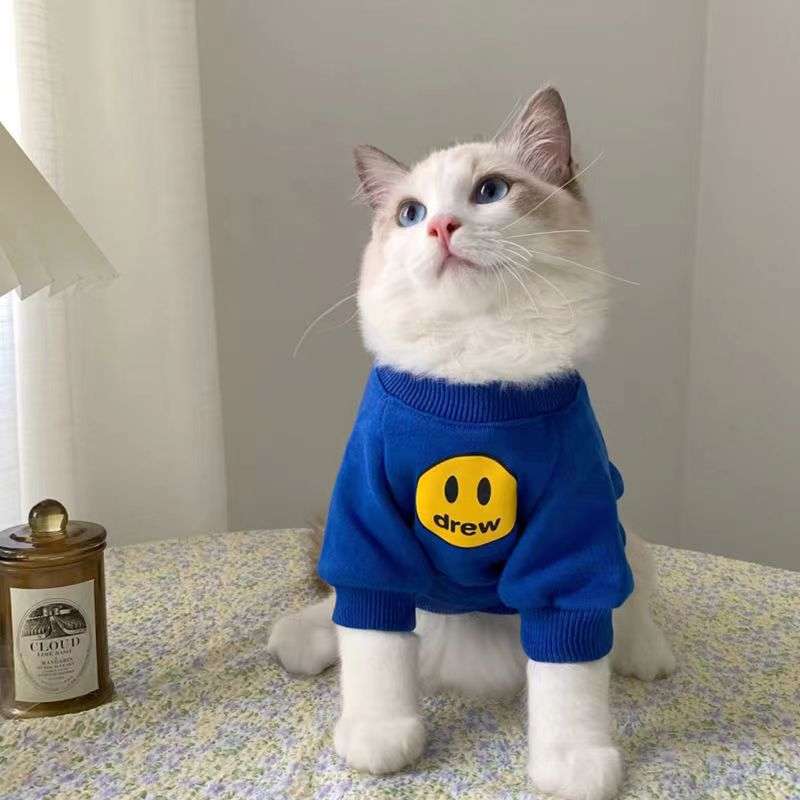 猫服  防寒服 | にこにこマーク付き猫用スウェット