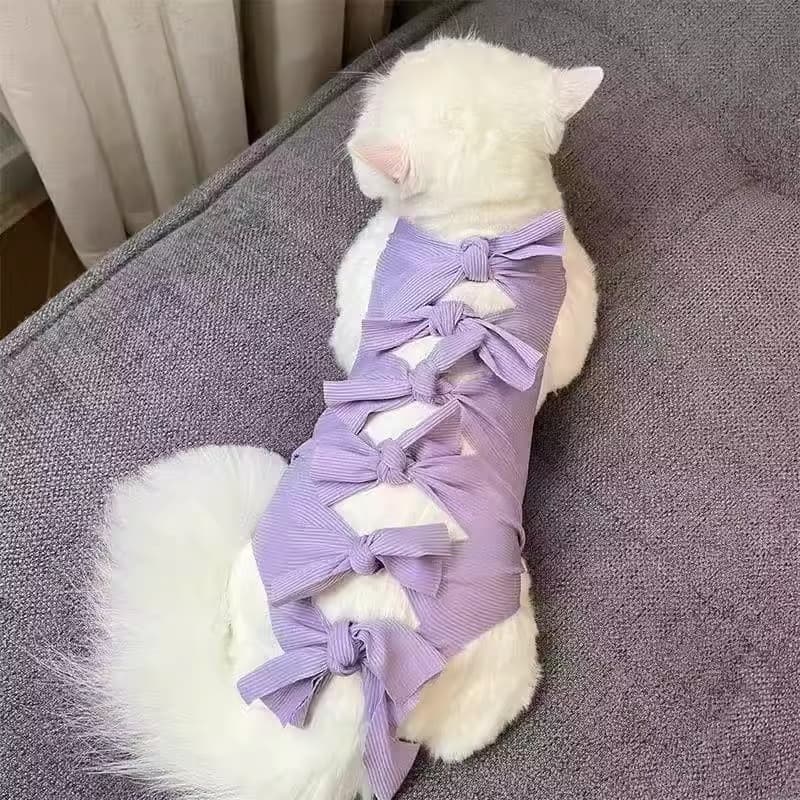 猫服  リボン結び術後ウェア