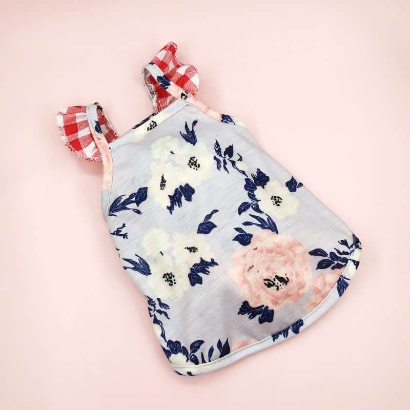 猫服  洋服 | 花柄ワンピース風猫用ベスト