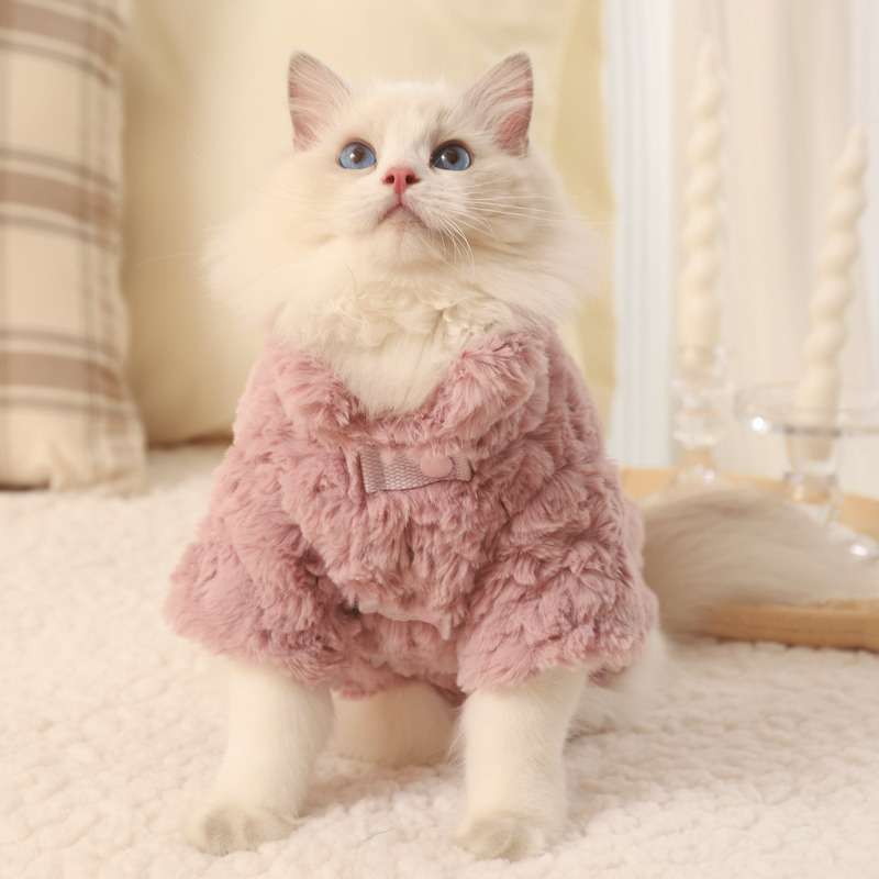 猫服  防寒服 | もふもふ猫ちゃんの冬用ふわふわベスト