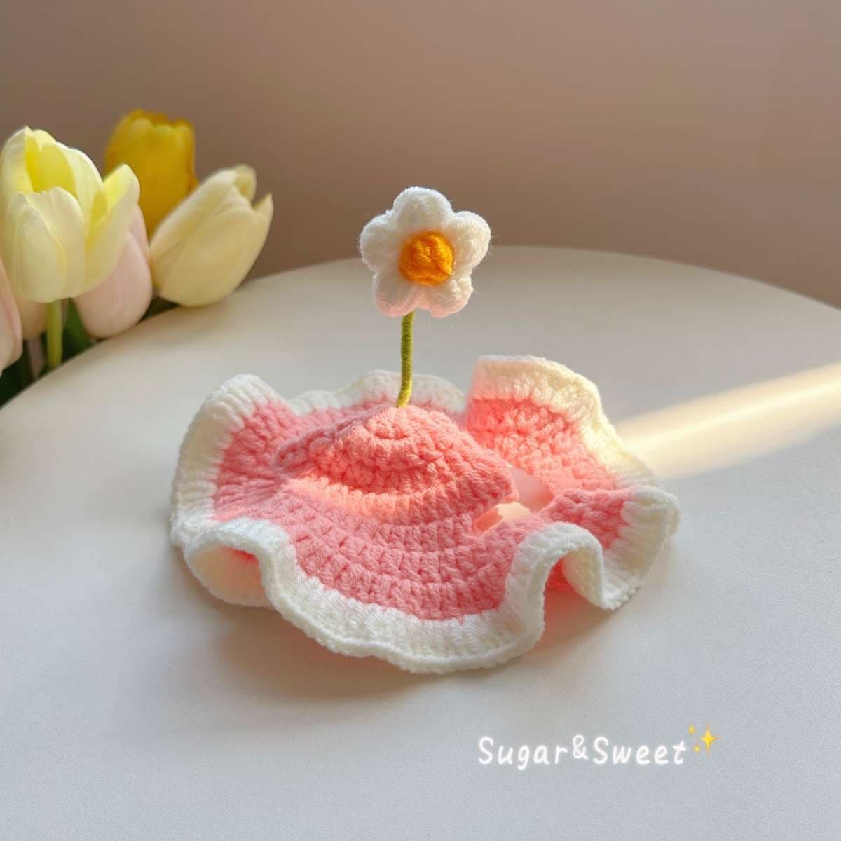 猫服  帽子 | もこもこお花ニャンコ帽子