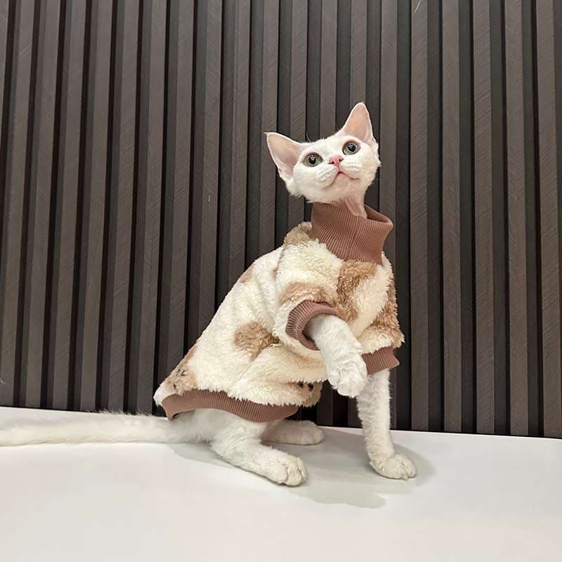 猫服  防寒服 | もこもこ猫ちゃんの冬用ポンチョ