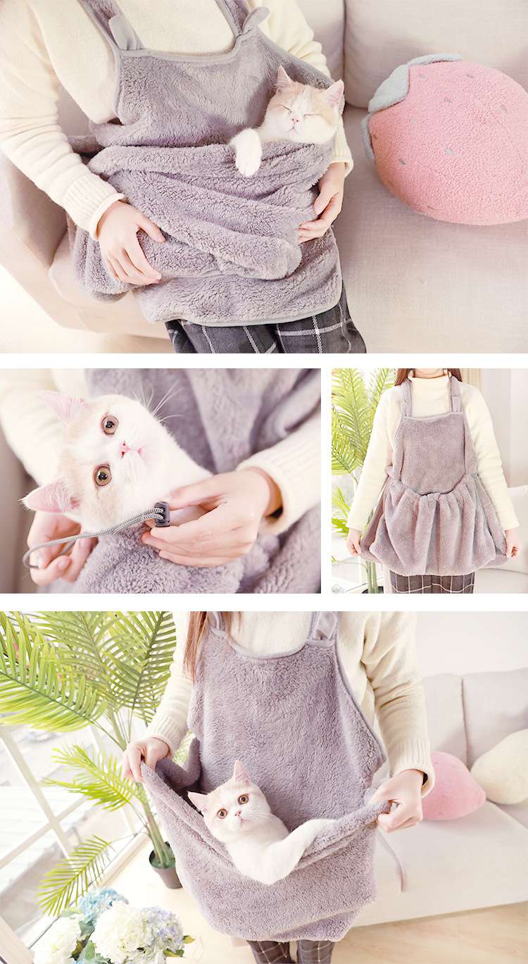 猫服  抱っこ服 | もふもふキャットポーチ 抱っこ楽ちんバッグ