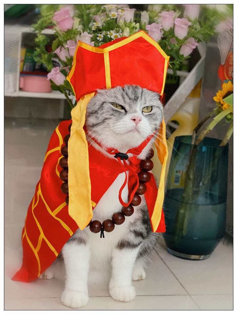猫服  コスプレ | 福運招く僧侶風ペット着物