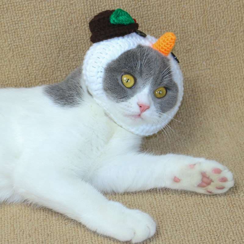 猫服  帽子 | 雪だるま風ニット帽