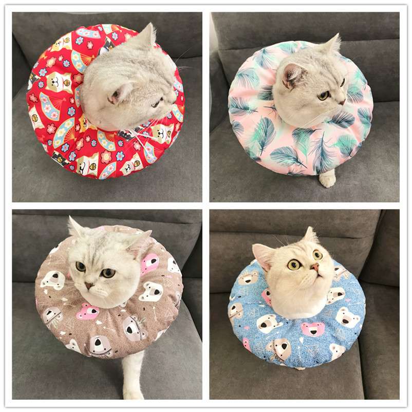 猫服 猫 エリザベスカラー | 猫用かわいいイラスト柄エリザベスカラー