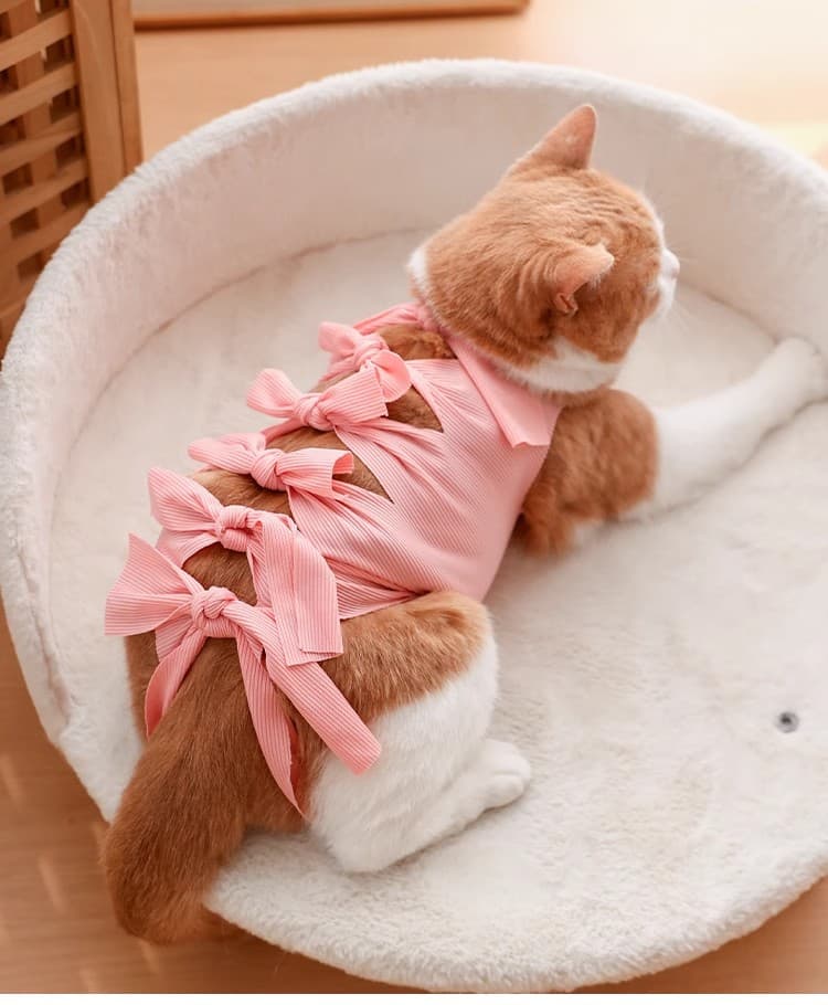 猫服  やさしいリボン結び術後服