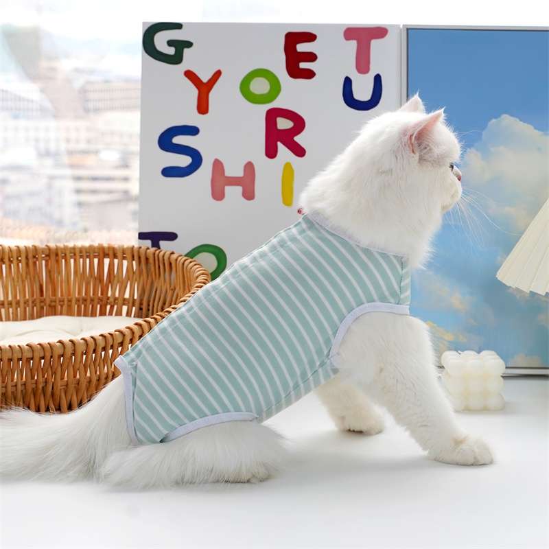 猫服  洋服 | ふわもこ猫ちゃんのストライプシャツ