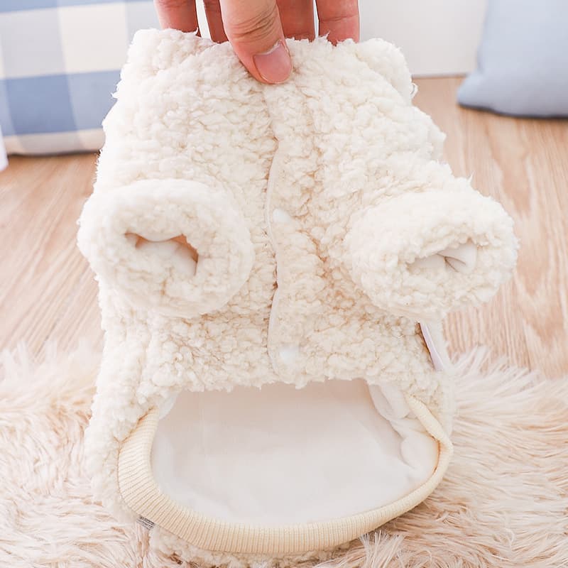 猫服 もこもこ耳付きフード羊毛風パーカー