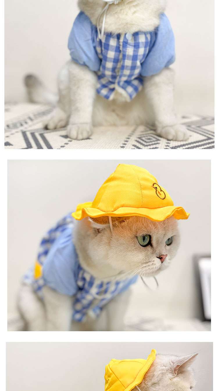猫服  洋服 | 猫用チェック柄オーバーオール