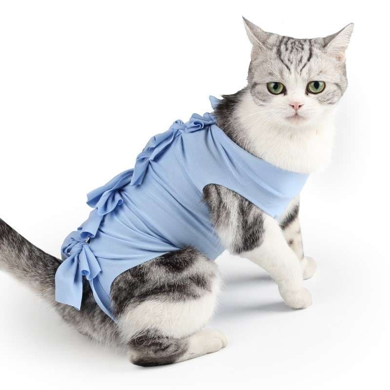 猫服  術後服 | ふわもこリボン付き猫用術後服