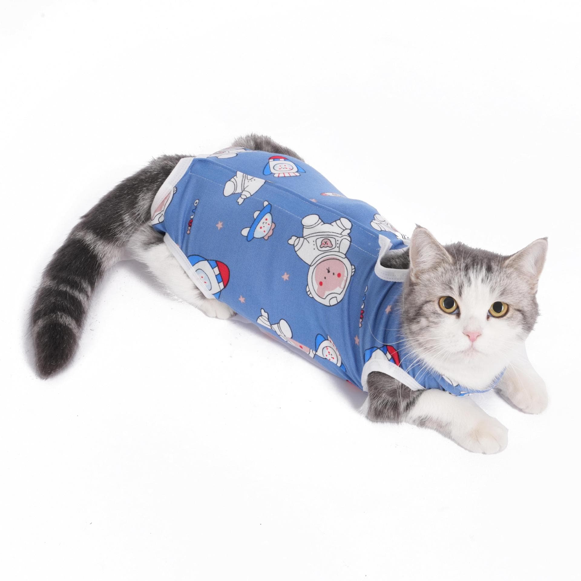 猫服  自由伸縮ノースリーブ術後服