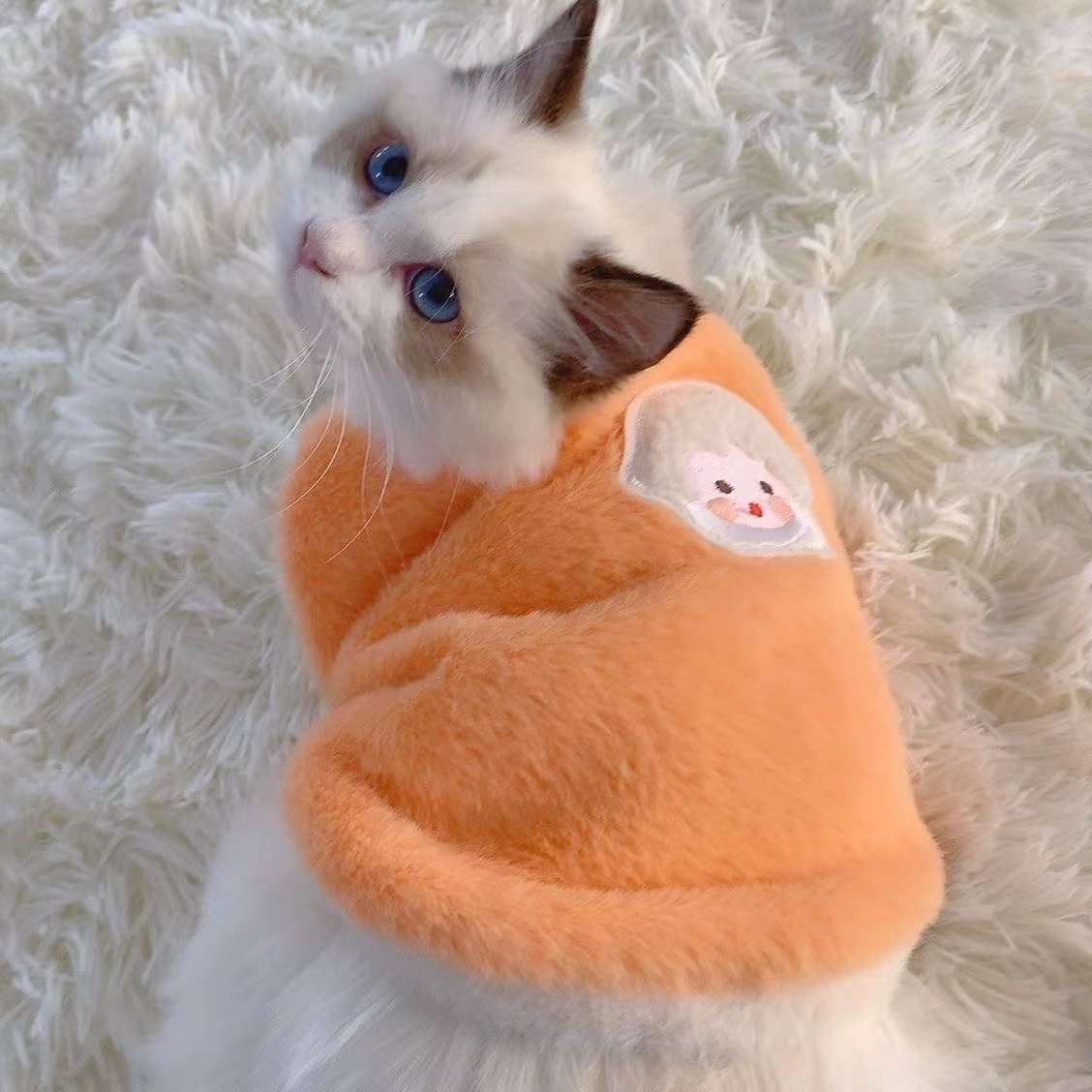 猫服  防寒服 | モフモフ天使のおくるみワンピース