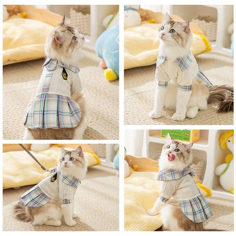 猫服  洋服 | 猫用制服風スカートセット