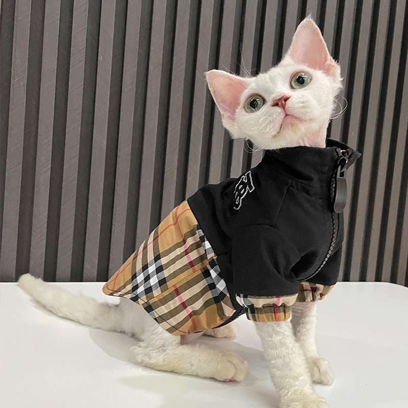 猫服  洋服 | チェック柄ジャンパースカート風