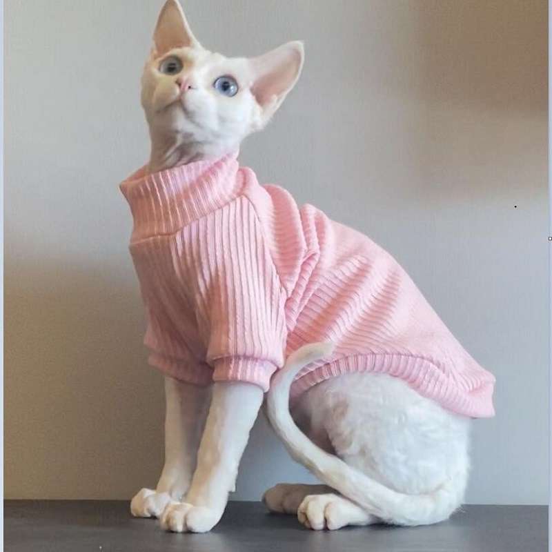 猫服  防寒服 | ネコちゃん用リブニットセーター
