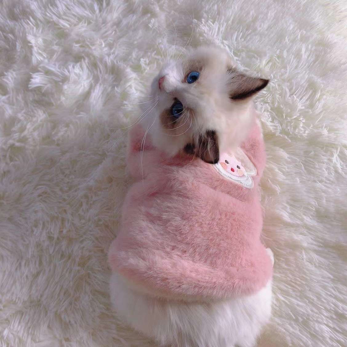 猫服  防寒服 | モフモフ天使のおくるみワンピース