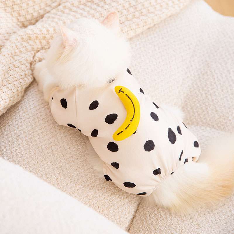 猫服  洋服 | もぐもぐバナナ柄ペット用つなぎ