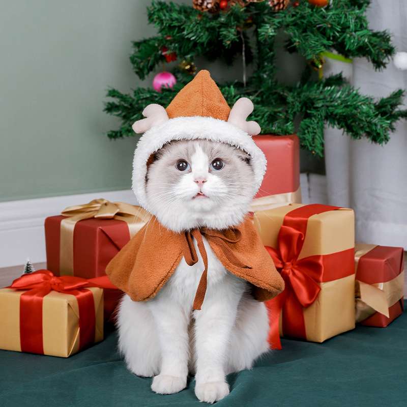 猫服  コスプレ | トナカイ風ペット用ケープフード