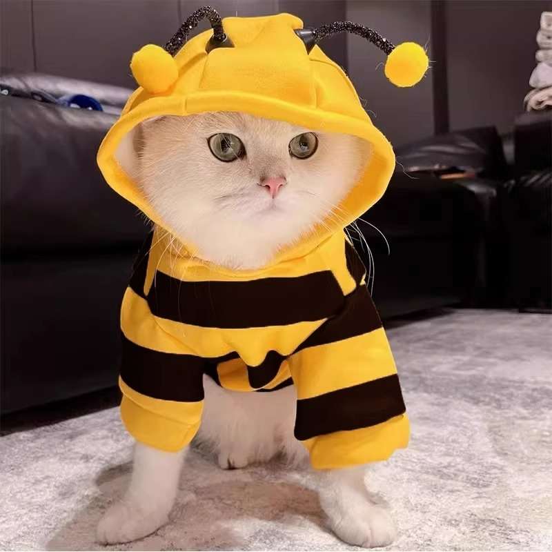 猫服  コスプレ | ミツバチコスチューム猫用着ぐるみ