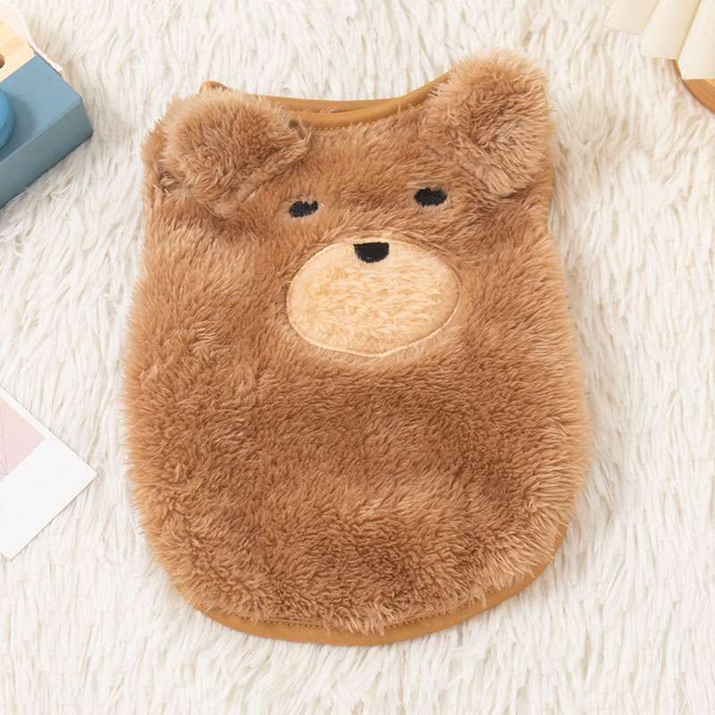 猫服  防寒服 | もこもこクマさん猫用パーカー