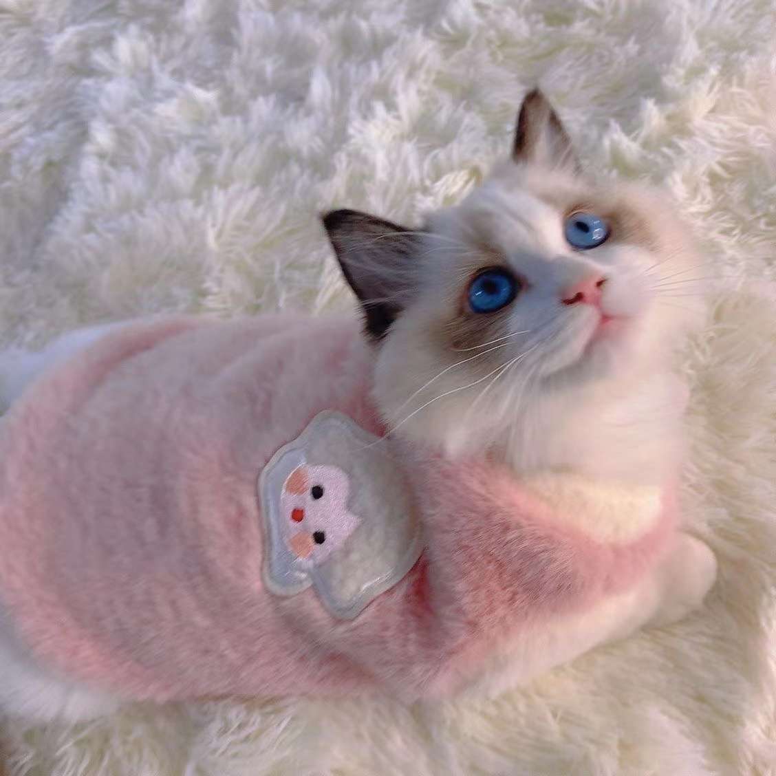 猫服  防寒服 | モフモフ天使のおくるみワンピース
