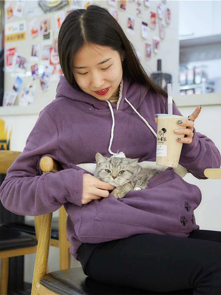 猫服  抱っこ服 | 愛猫とどこでも一緒！ポケット付おしゃれパーカー