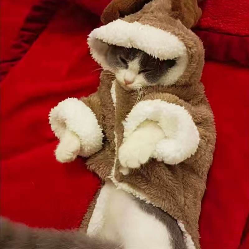 猫服  コスプレ | もこもこトナカイ風ペット用コスチューム