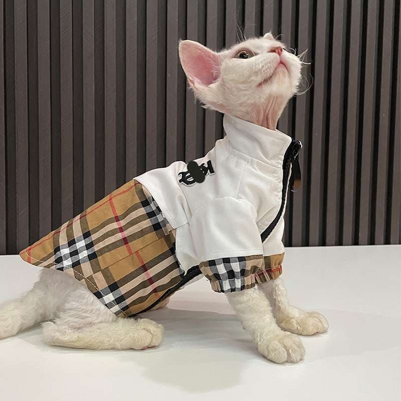 猫服  洋服 | チェック柄ジャンパースカート風