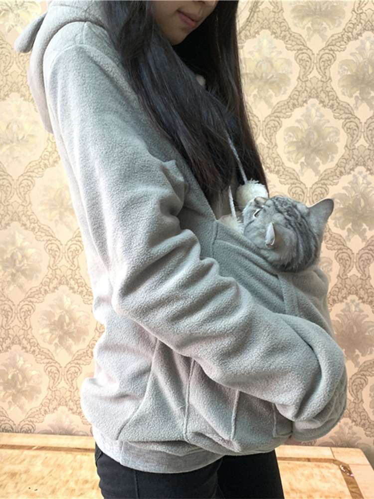 猫服  抱っこ服 | 愛猫とどこでも一緒！ポケット付おしゃれパーカー